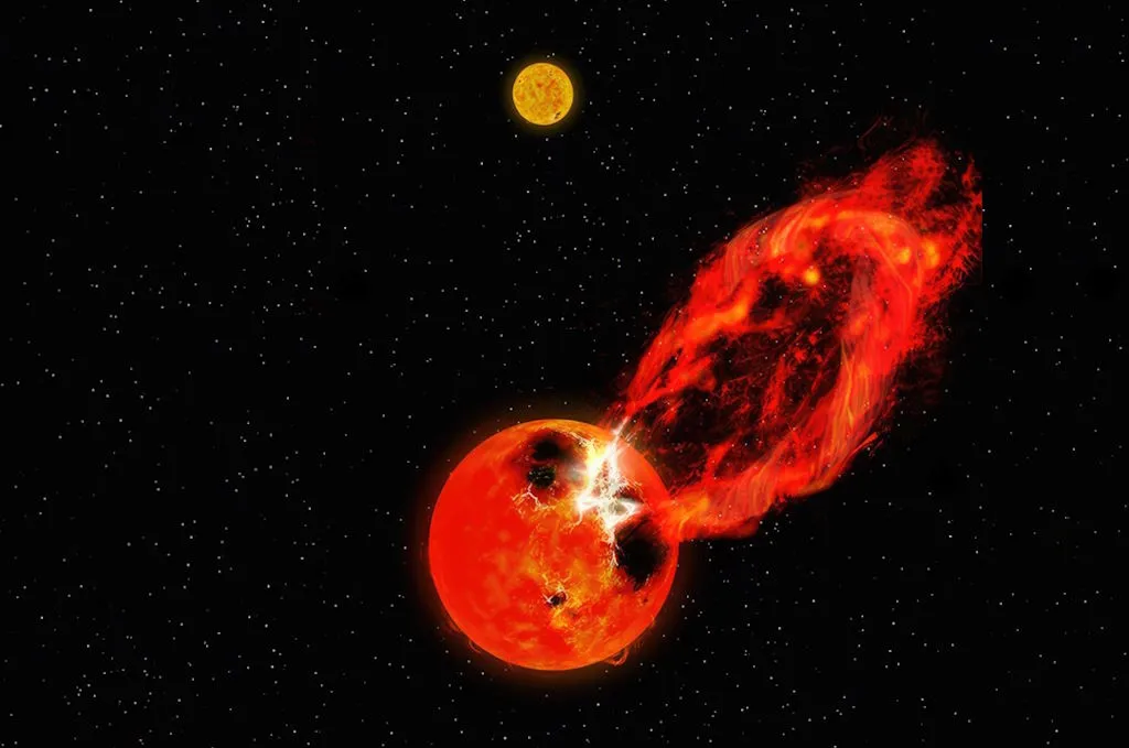 Звезда в 40 световых годах от Земли выбросила плазму